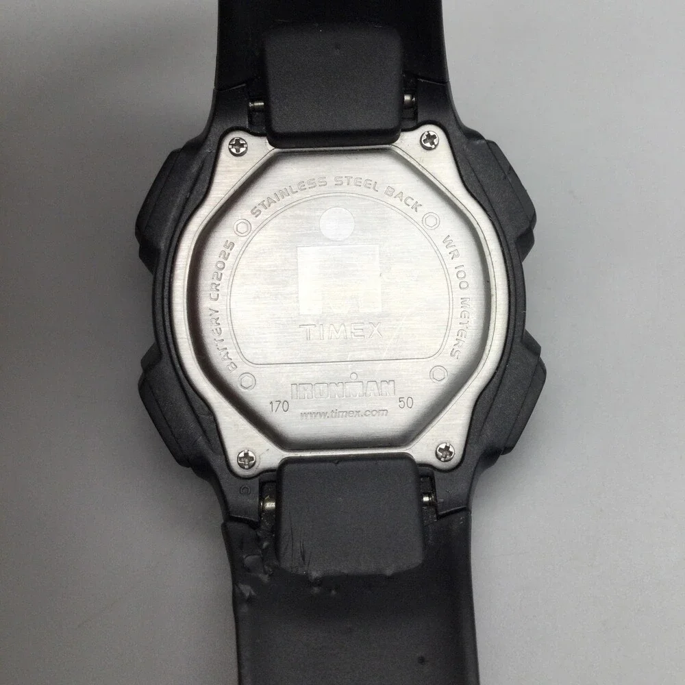 Timex Ironman 30 Lap Mens Watch 38mm Black Resin Alarm Indiglo New Battery